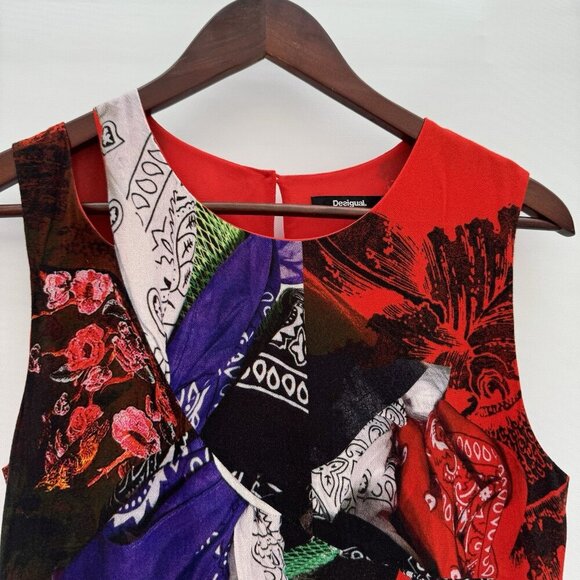 Desigual Dress Floral Asymmetrical Sleeveless Nagar Sz 36 EU (4 US) - Picture 10 of 16